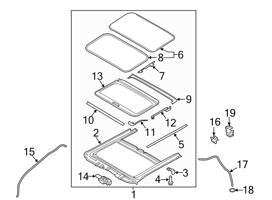 Diagram SUNROOF. for your 2018 Hyundai Sonata   