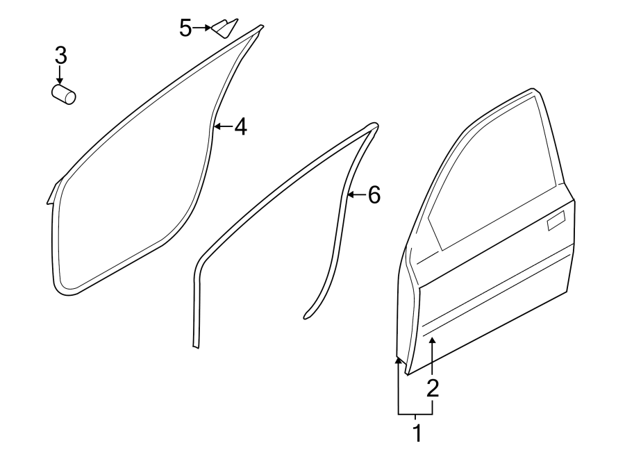 Diagram FRONT DOOR. DOOR & COMPONENTS. for your 2013 Hyundai Accent  GS Hatchback 