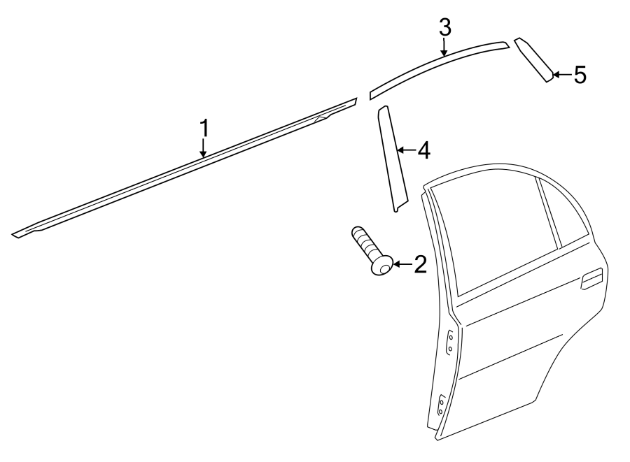 Diagram REAR DOOR. EXTERIOR TRIM. for your 2012 Hyundai Tucson   