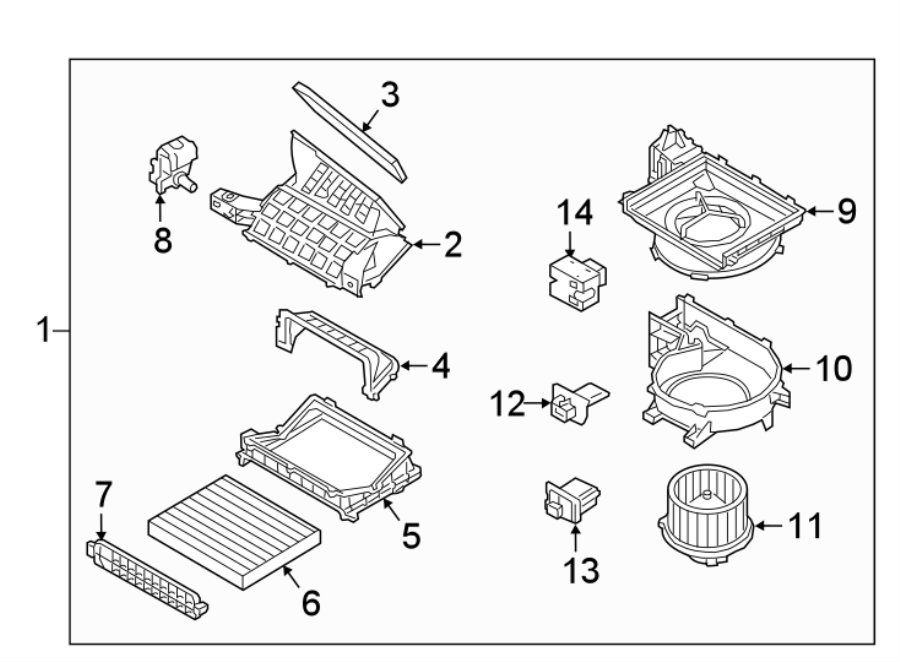 6Air conditioner & heater. Front door. Blower motor & fan.https://images.simplepart.com/images/parts/motor/fullsize/1045070.png