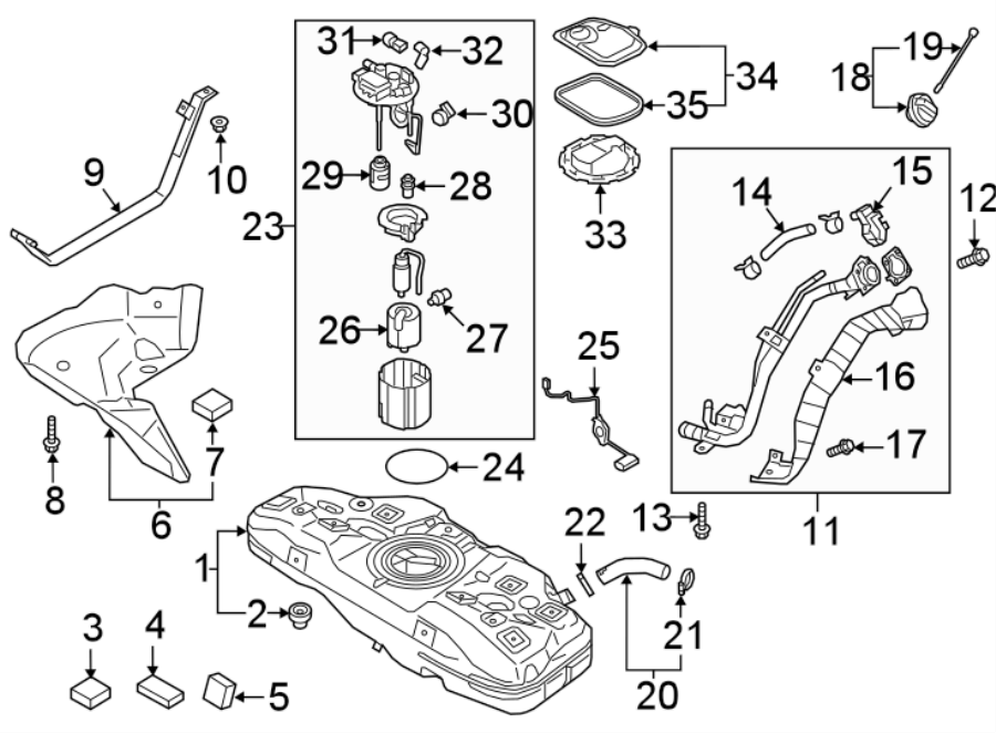 Diagram FUEL SYSTEM COMPONENTS. for your Hyundai Accent  