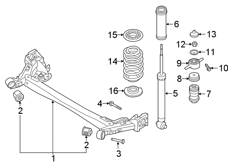 Diagram Rear suspension. Suspension components. for your 2020 Hyundai Elantra   