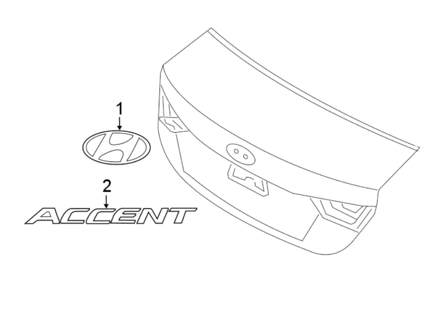 Diagram TRUNK LID. EXTERIOR TRIM. for your 2015 Hyundai Elantra   