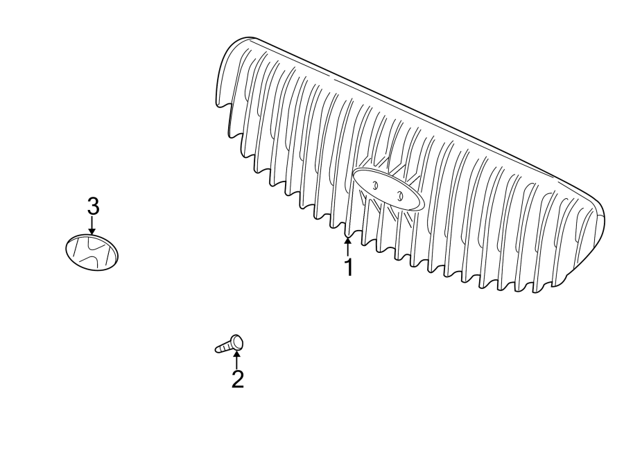 Diagram GRILLE & COMPONENTS. for your 2015 Hyundai Elantra GT   