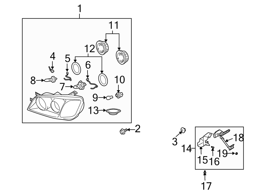 19FRONT LAMPS. HEADLAMP COMPONENTS.https://images.simplepart.com/images/parts/motor/fullsize/1050021.png