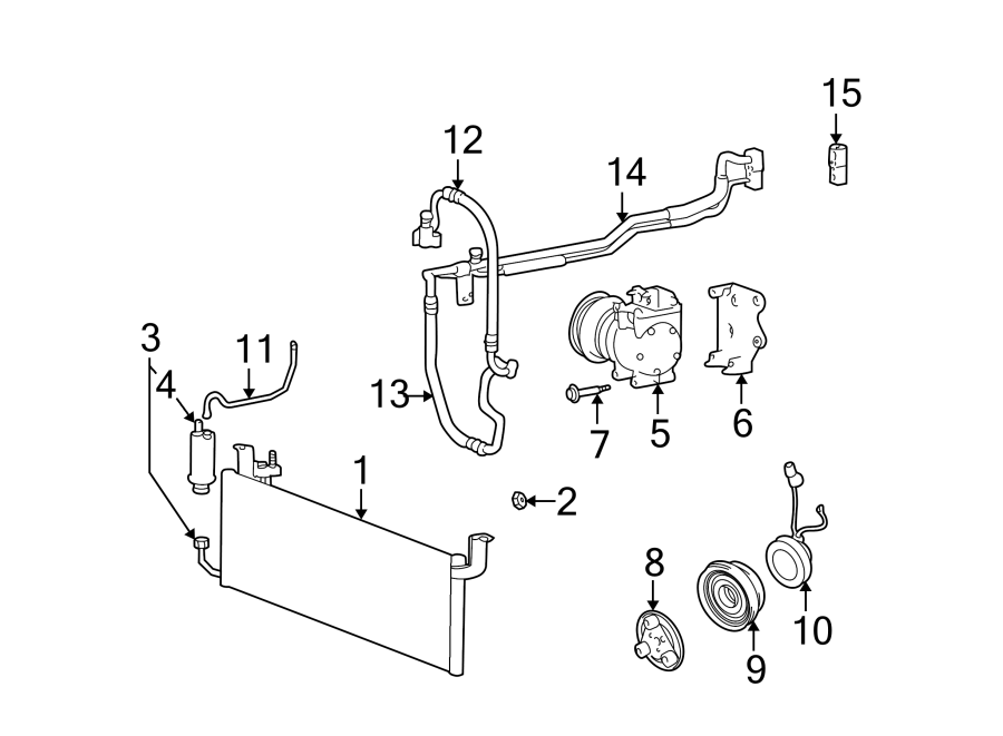 7AIR CONDITIONER & HEATER. COMPRESSOR & LINES. CONDENSER.https://images.simplepart.com/images/parts/motor/fullsize/1050070.png