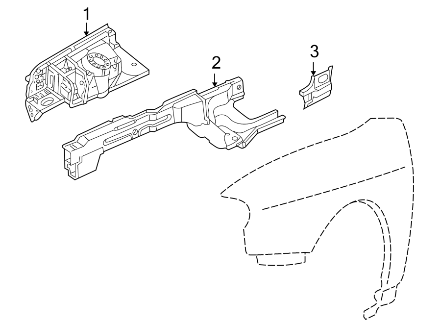 Diagram FENDER. STRUCTURAL COMPONENTS & RAILS. for your 2021 Hyundai Veloster   