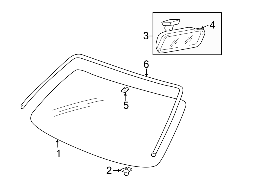 Diagram WINDSHIELD. GLASS. for your 2024 Hyundai Elantra N 2.0L Theta II A/T Base Sedan 