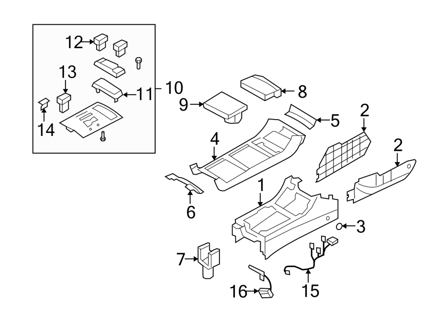 Diagram FRONT CONSOLE. for your Hyundai