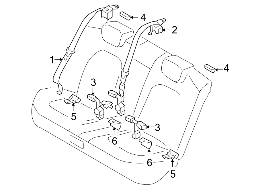 6RESTRAINT SYSTEMS. REAR SEAT BELTS.https://images.simplepart.com/images/parts/motor/fullsize/1051305.png