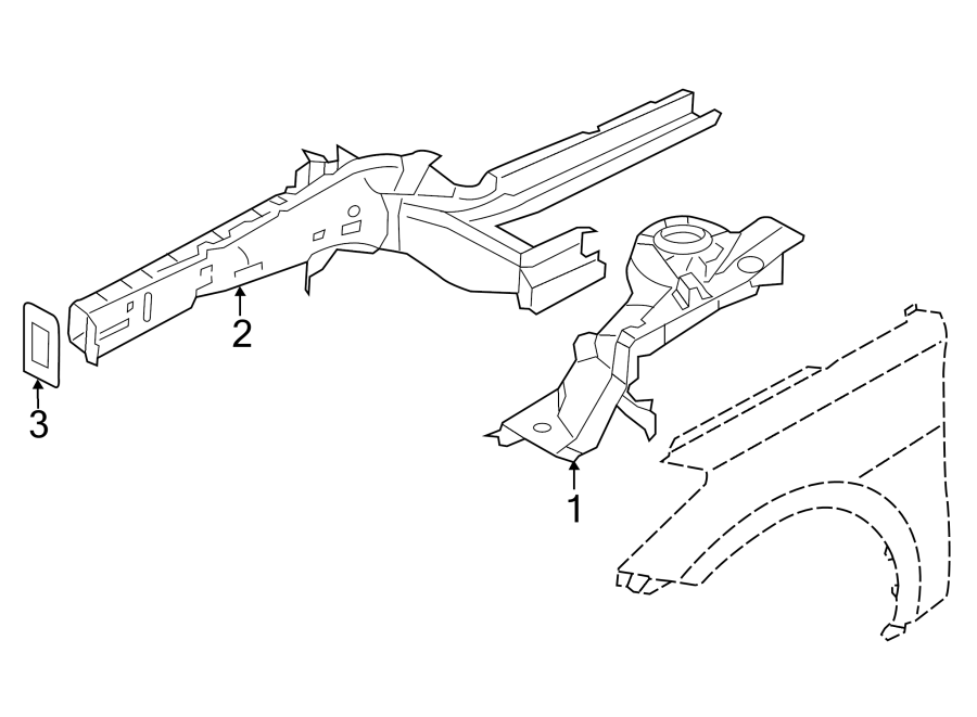 Diagram FENDER. STRUCTURAL COMPONENTS & RAILS. for your 2024 Hyundai Tucson   