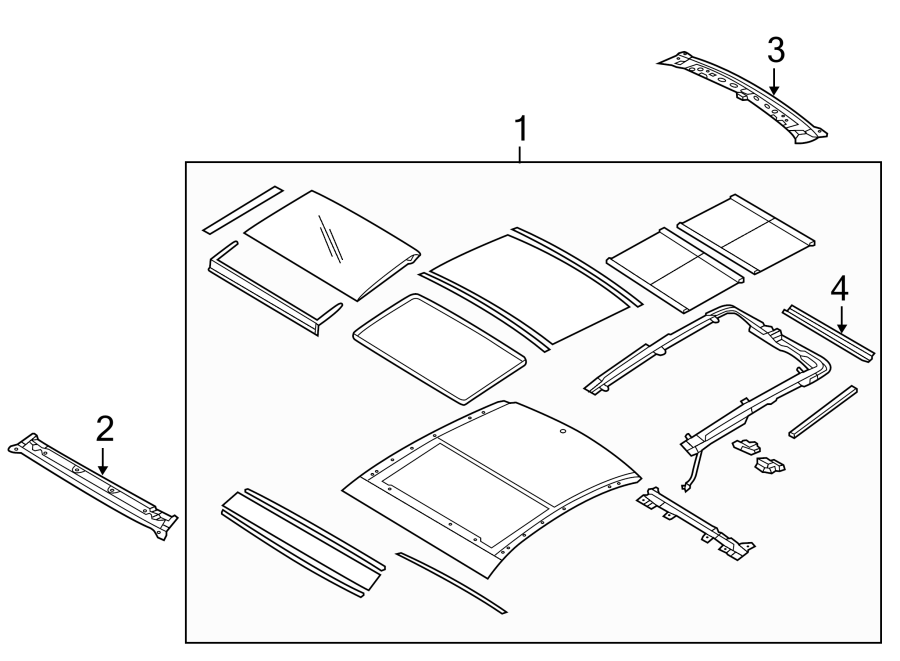 Diagram ROOF & COMPONENTS. for your 2021 Hyundai Elantra   