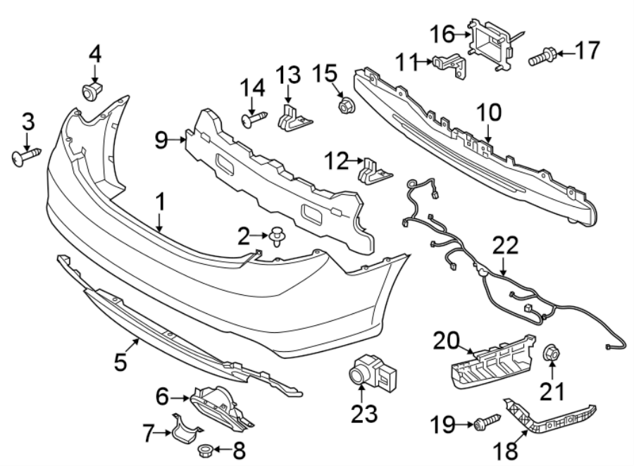 Diagram REAR BUMPER. BUMPER & COMPONENTS. for your 2014 Hyundai Tucson   