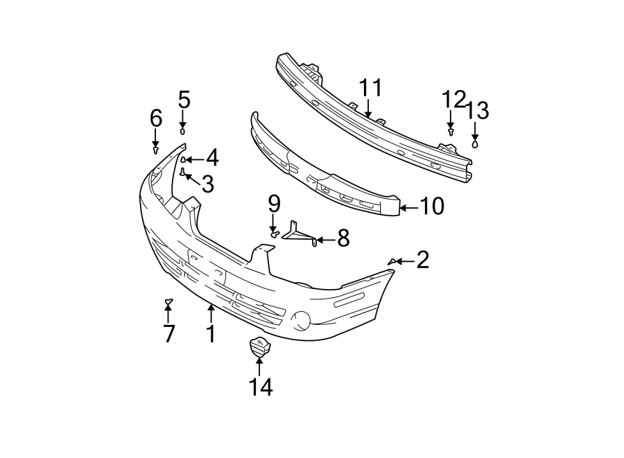 2FRONT BUMPER. BUMPER & COMPONENTS.https://images.simplepart.com/images/parts/motor/fullsize/1055005.png