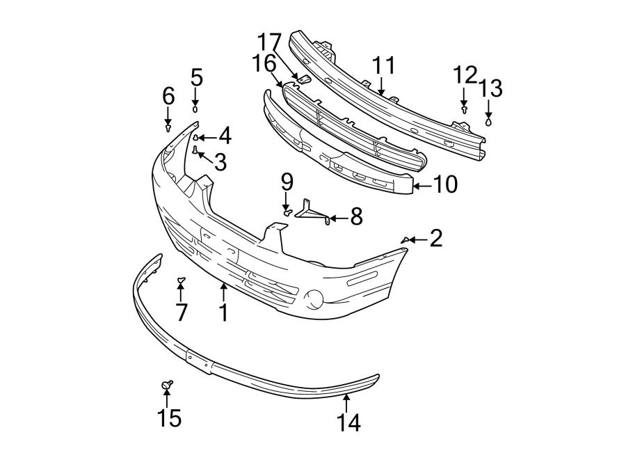 2FRONT BUMPER. BUMPER & COMPONENTS.https://images.simplepart.com/images/parts/motor/fullsize/1055007.png