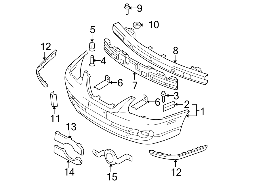 3FRONT BUMPER. BUMPER & COMPONENTS.https://images.simplepart.com/images/parts/motor/fullsize/1055008.png