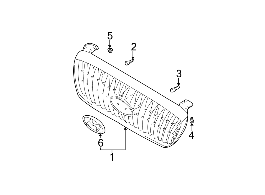 Diagram GRILLE & COMPONENTS. for your 2015 Hyundai Elantra GT   
