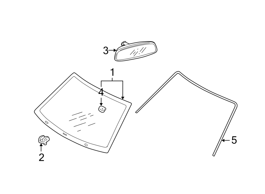 Diagram WINDSHIELD. GLASS. REVEAL MOLDINGS. for your Hyundai