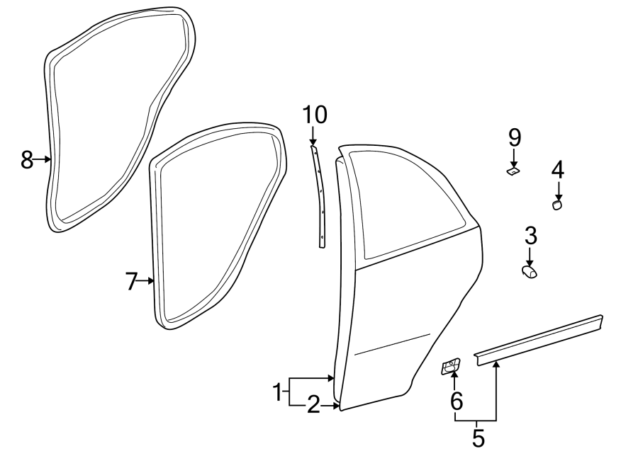 Diagram REAR DOOR. DOOR & COMPONENTS. for your 2014 Hyundai Azera   