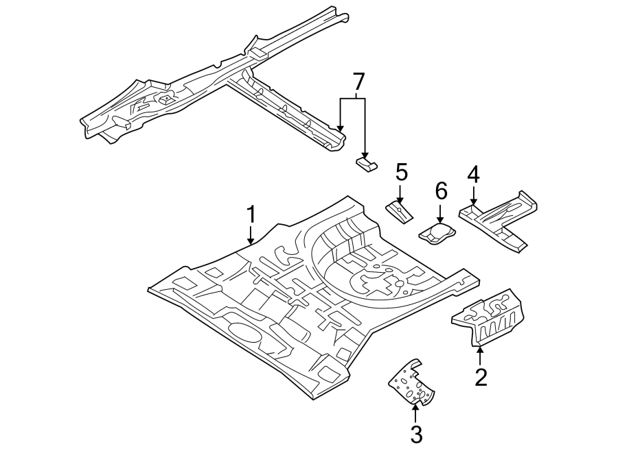 Diagram REAR BODY & FLOOR. FLOOR & RAILS. for your 2013 Hyundai Elantra Coupe   