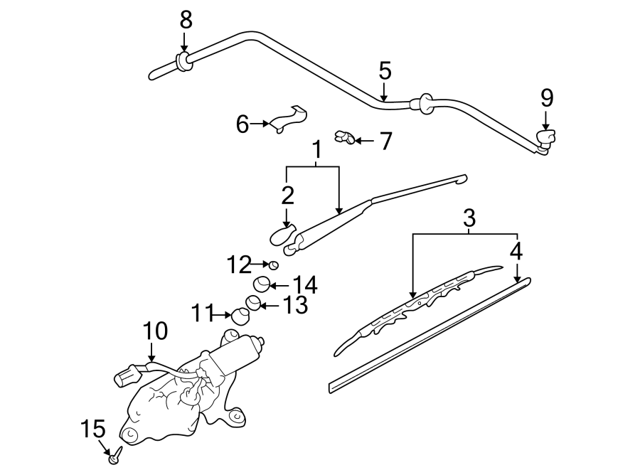 Diagram LIFT GATE. WIPER & WASHER COMPONENTS. for your 2014 Hyundai Tucson   