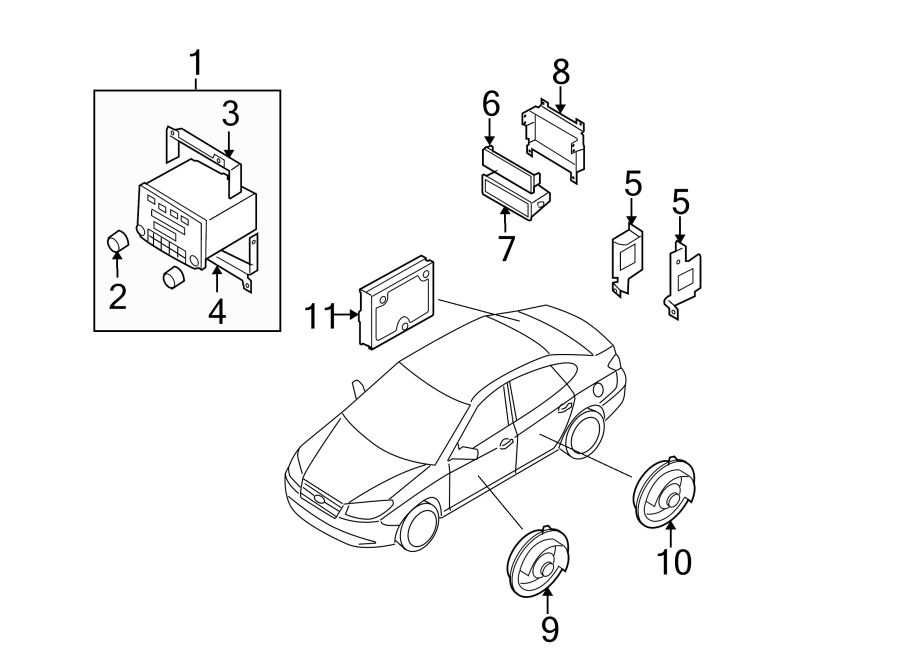 Diagram INSTRUMENT PANEL. SOUND SYSTEM. for your 2004 Hyundai Sonata   