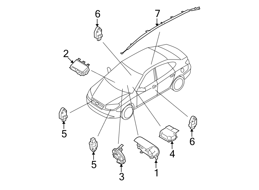 Diagram RESTRAINT SYSTEMS. AIR BAG COMPONENTS. for your 2022 Hyundai Elantra   