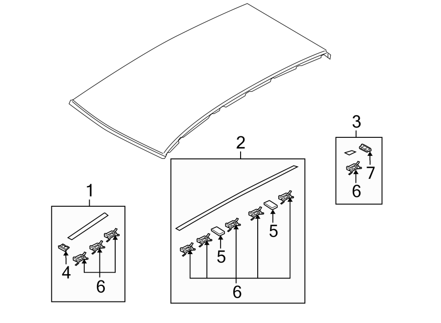 Diagram EXTERIOR TRIM. for your 2025 Hyundai Ioniq 6 -L - cylinder BATTERY EV (EV/BEV) A/T AWD Preferred Sedan 
