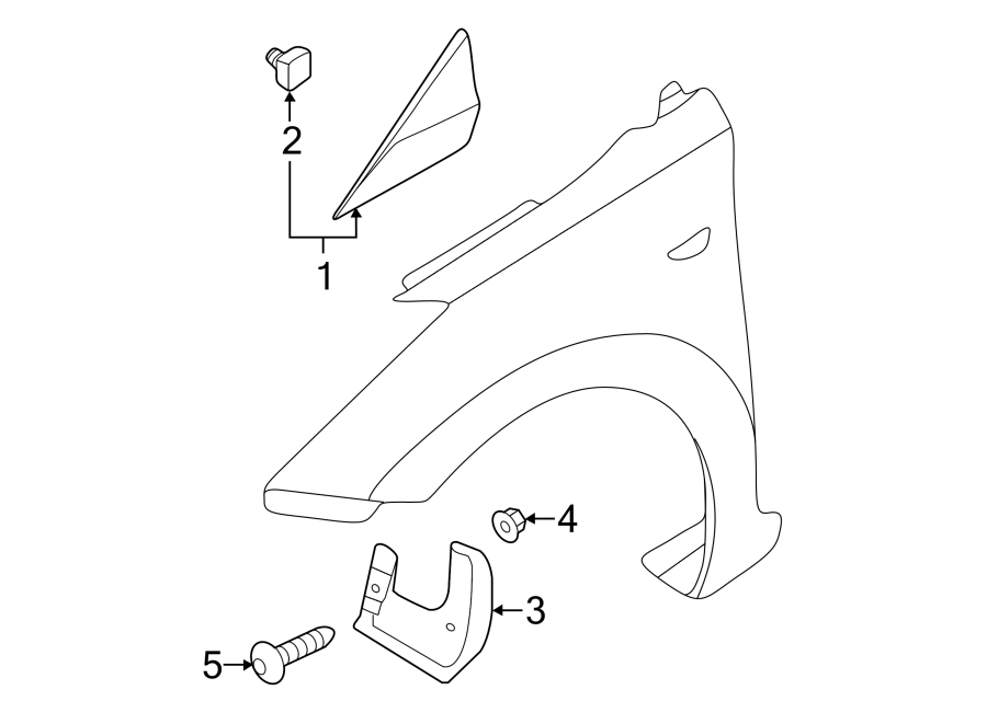 Diagram FENDER. EXTERIOR TRIM. for your 2013 Hyundai Elantra   