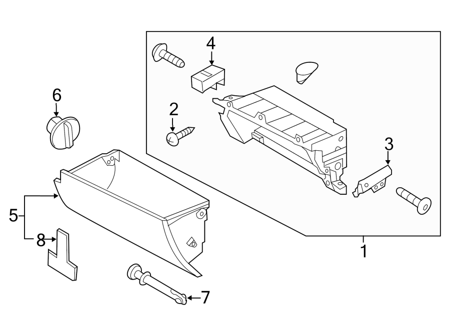 Full size assembly image of INSTRUMENT PANEL. GLOVE BOX. (1/1)