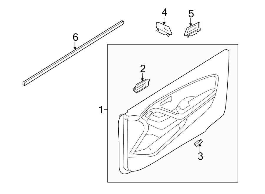Diagram FRONT DOOR. INTERIOR TRIM. for your 2015 Hyundai Elantra   