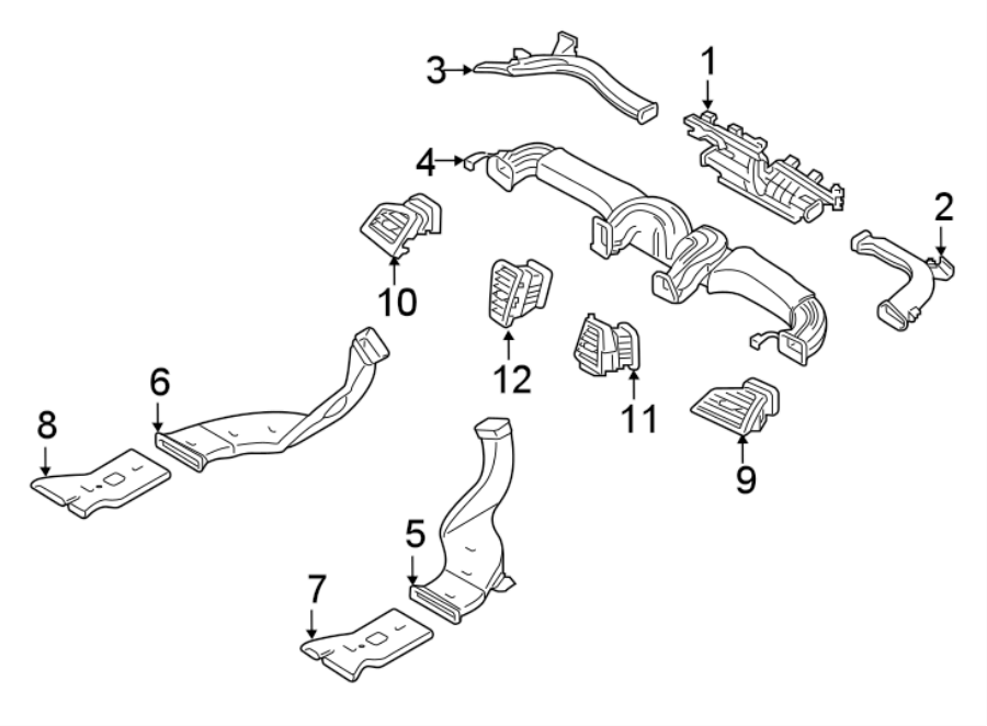 Diagram INSTRUMENT PANEL. DUCTS. for your 2001 Hyundai Elantra   