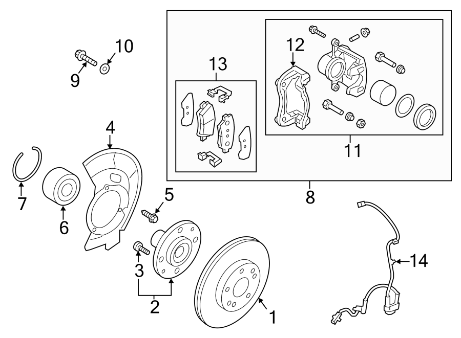 Diagram FRONT SUSPENSION. BRAKE COMPONENTS. for your Hyundai