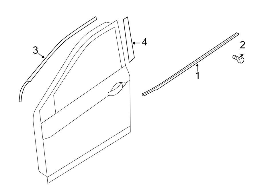 Diagram FRONT DOOR. EXTERIOR TRIM. for your 2011 Hyundai Veracruz   