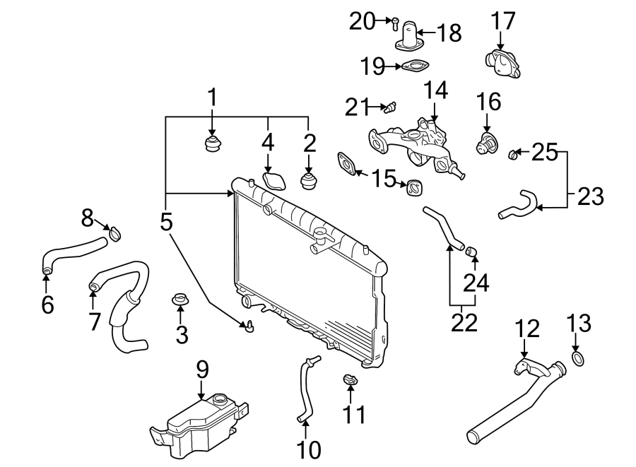 Diagram RADIATOR & COMPONENTS. for your Hyundai