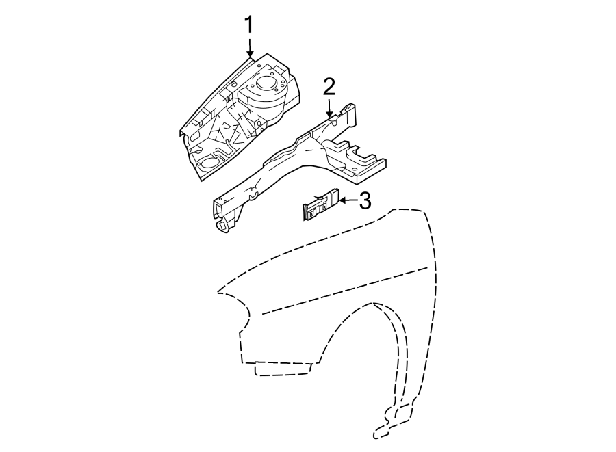 Diagram FENDER. INNER COMPONENTS. for your 2022 Hyundai Santa Fe   