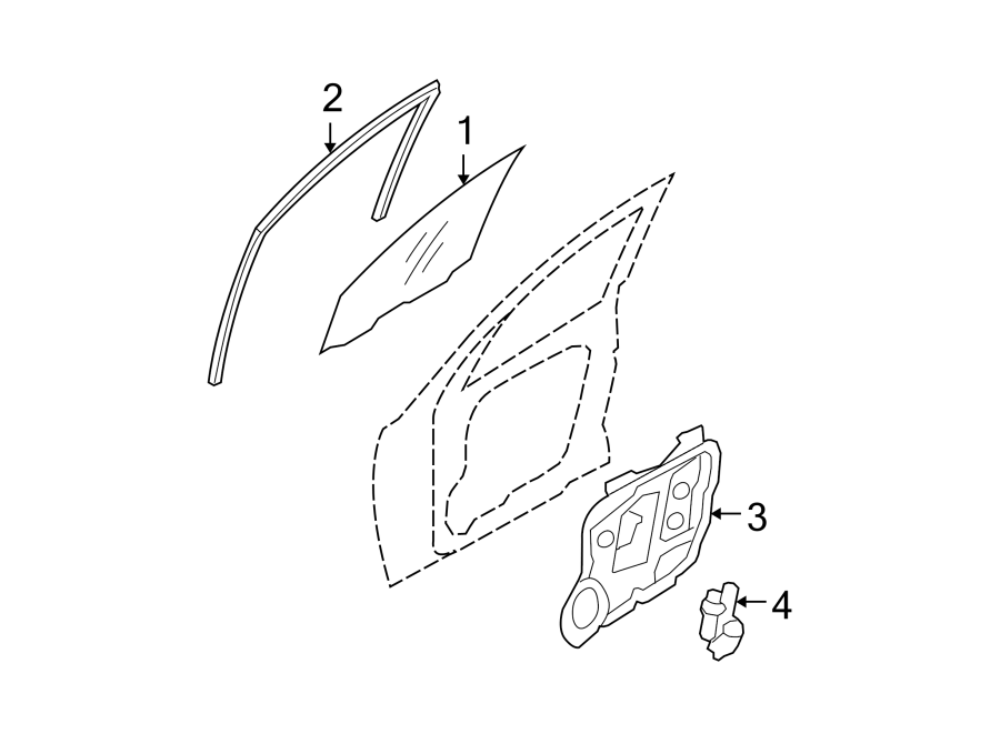 Diagram FRONT DOOR. GLASS & HARDWARE. for your 2015 Hyundai Accent  Sport Hatchback 