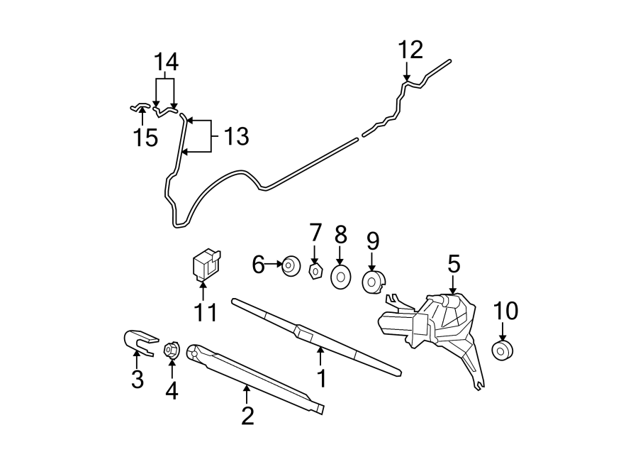 Diagram LIFT GATE. WIPER & WASHER COMPONENTS. for your 2019 Hyundai Veloster N   