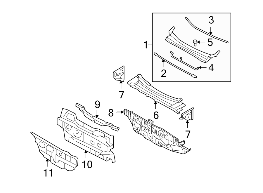 Diagram COWL. for your 2020 Hyundai Veloster N   