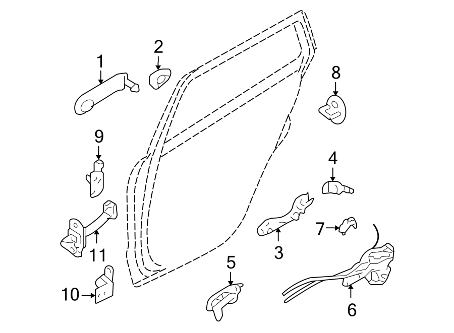 Diagram REAR DOOR. LOCK & HARDWARE. for your 2015 Hyundai Elantra GT   