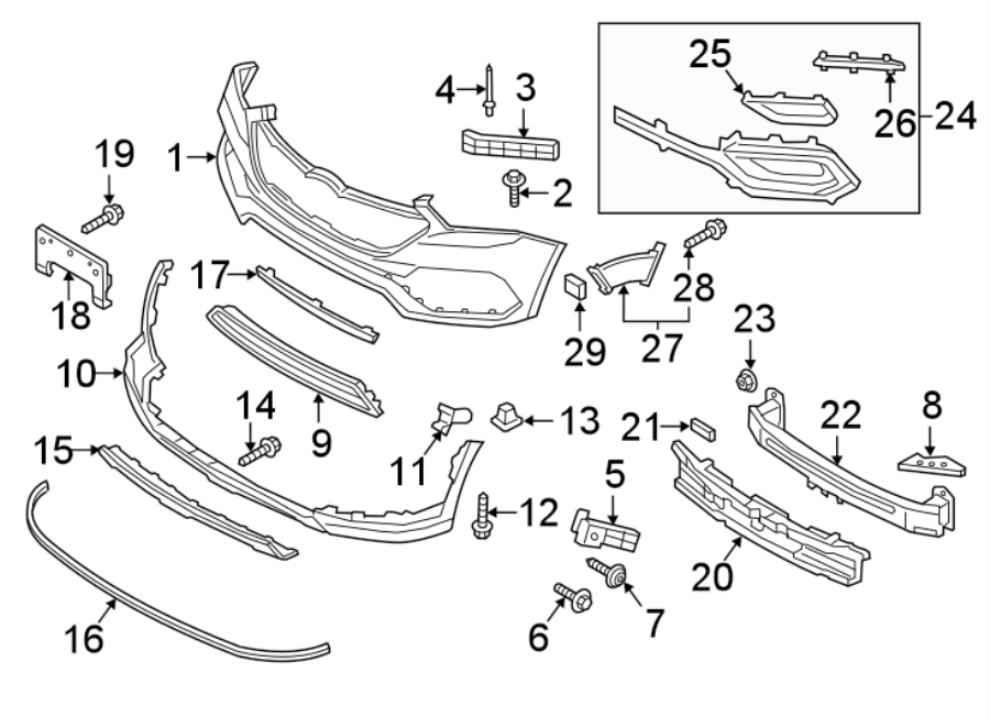 5FRONT BUMPER & GRILLE. BUMPER & COMPONENTS.https://images.simplepart.com/images/parts/motor/fullsize/1063012.png