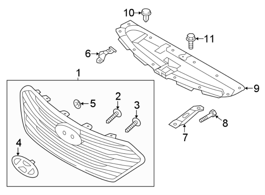 2FRONT BUMPER & GRILLE. GRILLE & COMPONENTS.https://images.simplepart.com/images/parts/motor/fullsize/1063026.png