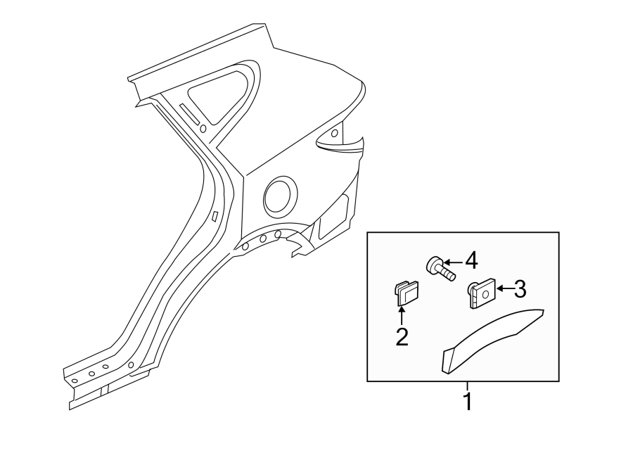 Diagram QUARTER PANEL. EXTERIOR TRIM. for your Hyundai