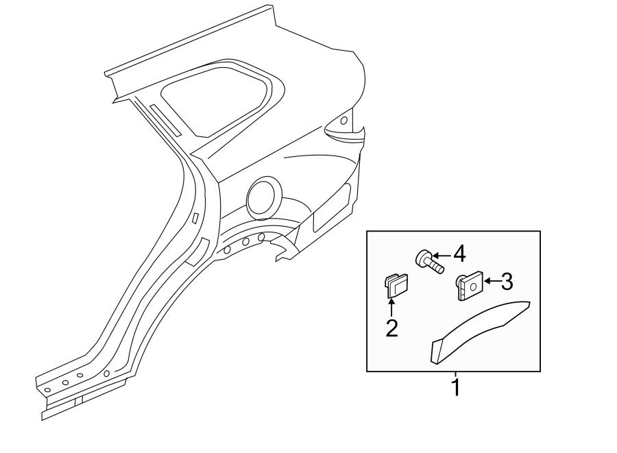 Diagram QUARTER PANEL. EXTERIOR TRIM. for your Hyundai