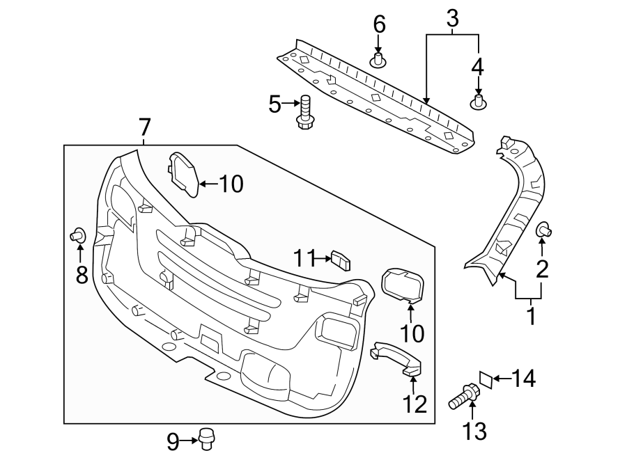 Diagram LIFT GATE. INTERIOR TRIM. for your 2005 Hyundai XG350   
