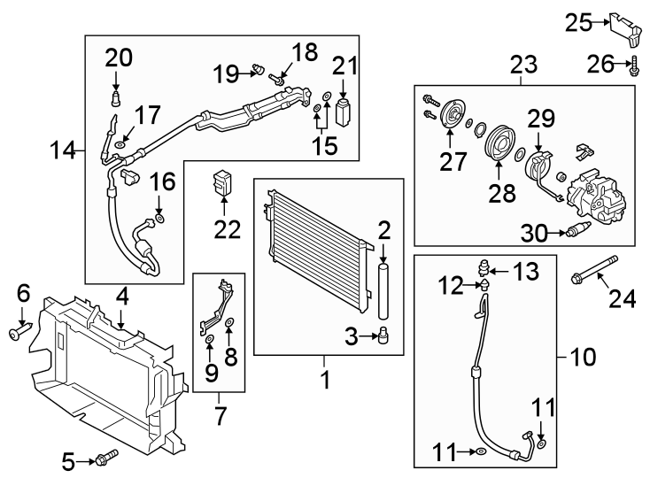 17AIR CONDITIONER & HEATER. COMPRESSOR & LINES. CONDENSER.https://images.simplepart.com/images/parts/motor/fullsize/1064115.png