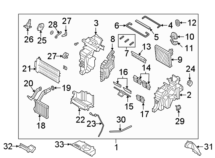 14Air conditioner & heater. Evaporator components.https://images.simplepart.com/images/parts/motor/fullsize/1064128.png