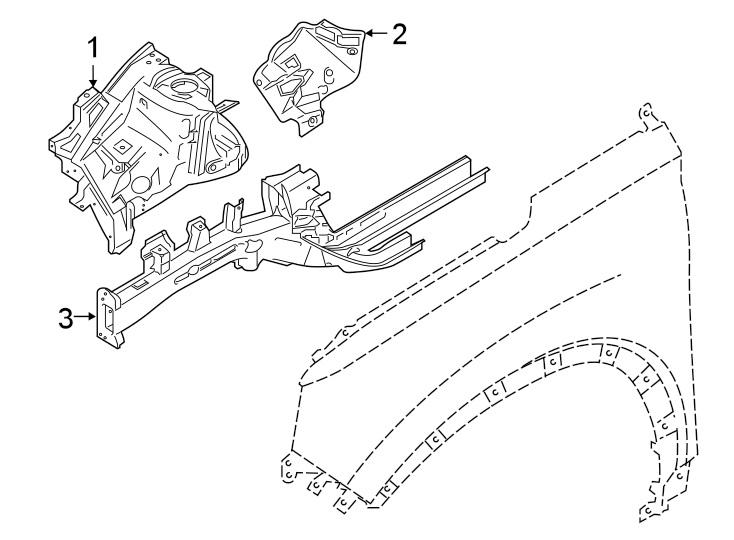 Diagram FENDER. INNER COMPONENTS. for your 2022 Hyundai Ioniq 5   