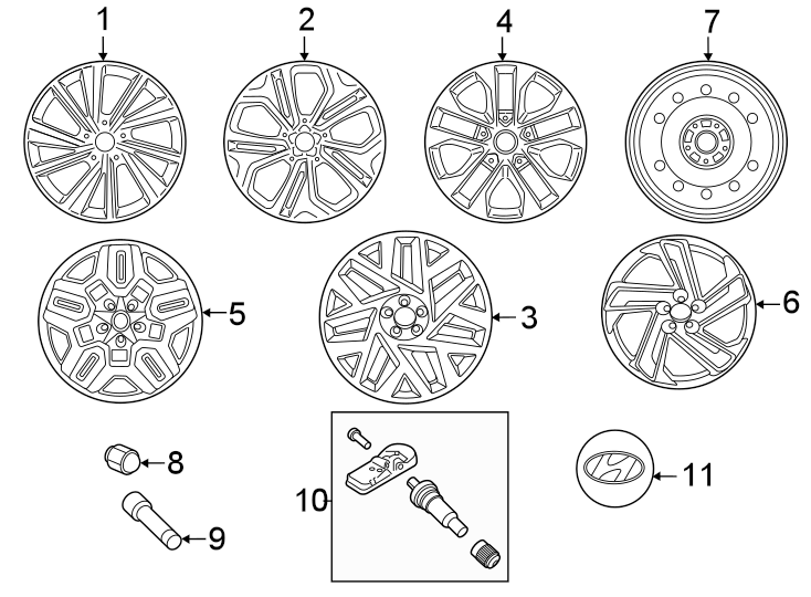 Diagram WHEELS. for your 2016 Hyundai Tucson 2.0L A/T FWD SE Sport Utility 