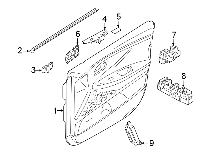 Diagram FRONT DOOR. INTERIOR TRIM. for your 2015 Hyundai Elantra GT   